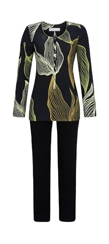 Chérie Line Pyjama mit Knopfleiste Farbe schwarz, Größe 44 von Chérie Line