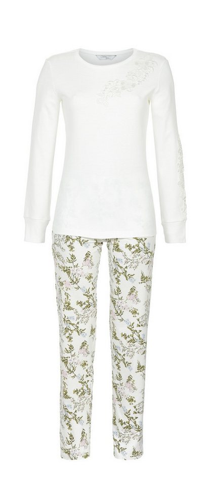Chérie Line Pyjama mit aufgesetzter Spitze am Ausschnitt und auf dem linken Ärmel von Chérie Line