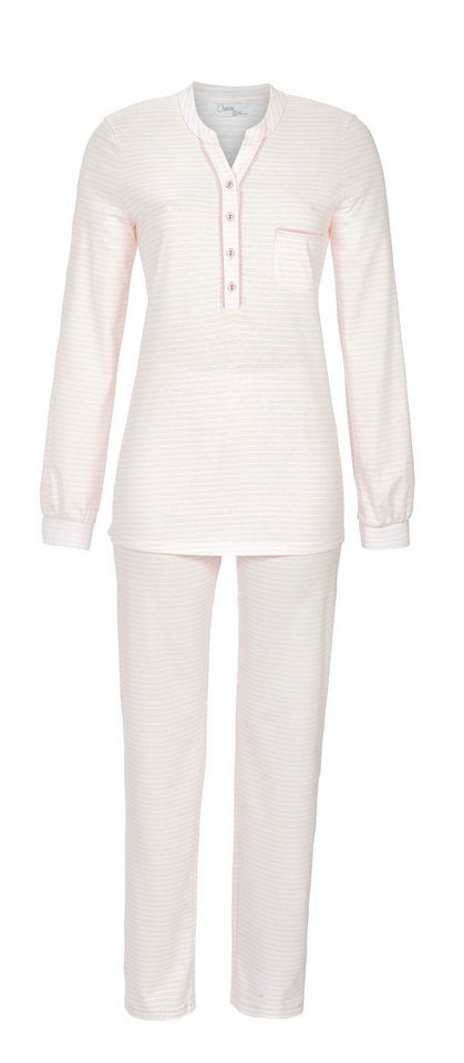 Chérie Line Pyjama mit feinem Ringel und Knopfleiste von Chérie Line