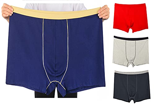 Cherish Herren 4er Pack Oversize Unterwäsche Baumwolle Lange Bein Nahtlose Boxershorts bis zu 186 kg, mehrfarbig, 10XL von Cherish