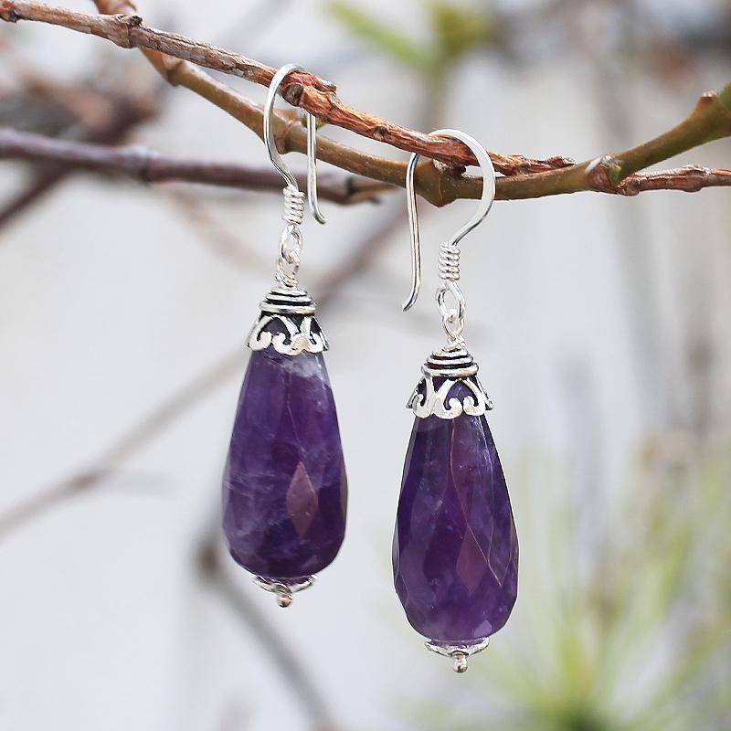 Facettierte Lila Amethyst Stein Teardrop Baumeln Ohrringe | Gelbgold, Rosegold Oder 925 Sterling Silber 3 Designs Februar Geburtsstein Facettierte Lila Amethyst Stein Teardrop Baumeln Ohrringe | Gelbgold, Rosegold Oder 925 Sterling Silber 3 Designs Februar Geburtsstein von CherishByFiona