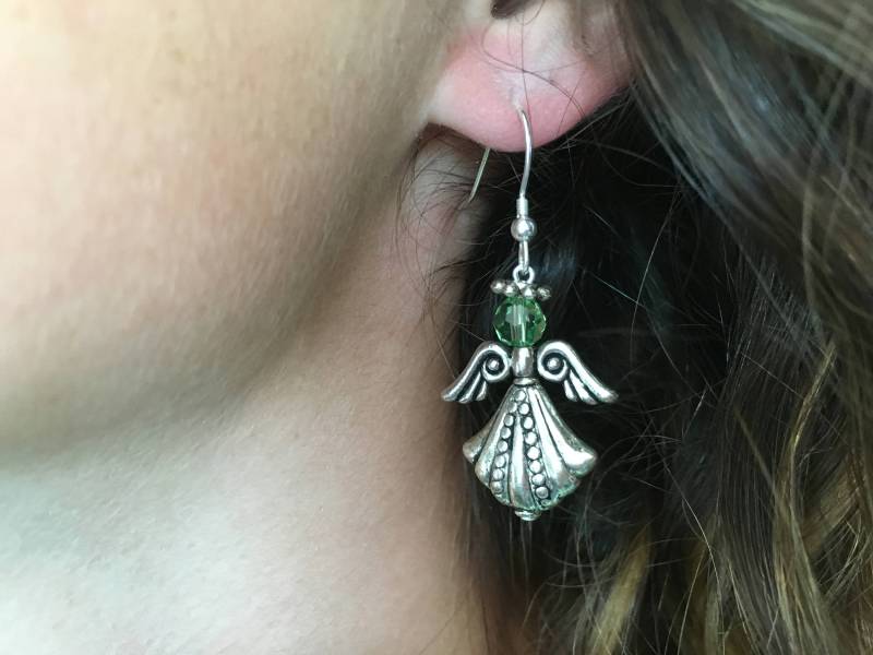 Handgemachte Schutzengel Ohrringe Mit Geburtsstein von CherishYourAngels
