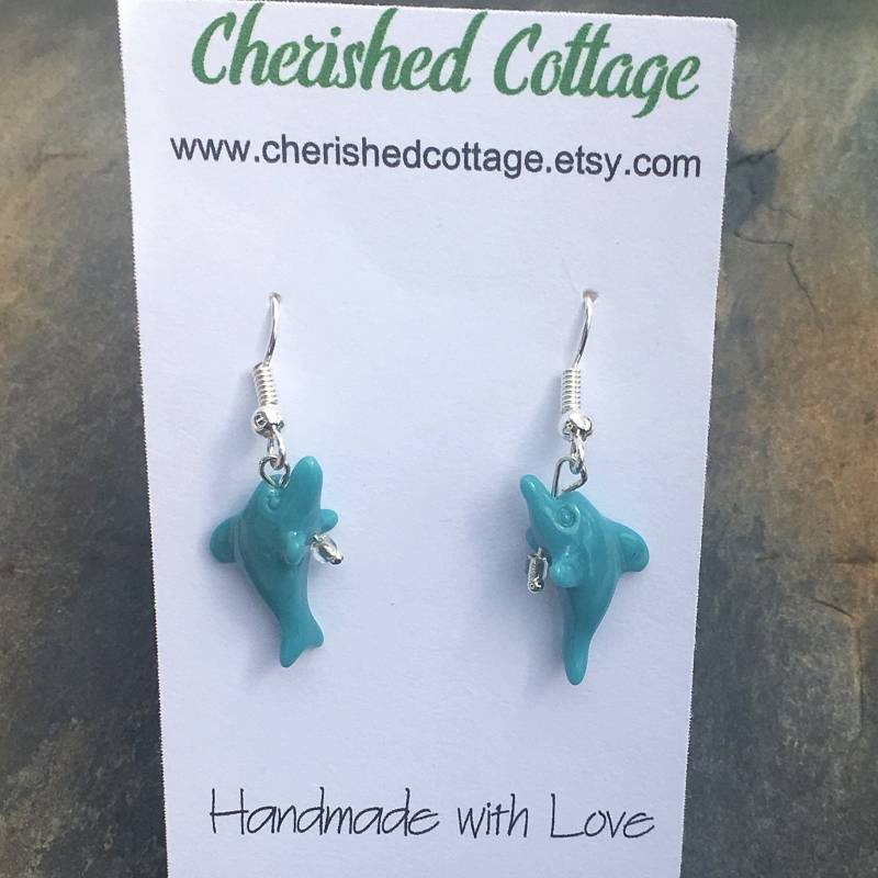 Delfin Ohrringe - Delphin Blau Schmuck Ozean Meer Delfin Ohrringe - Delphin Blau Schmuck Ozean Meer von CherishedCottage
