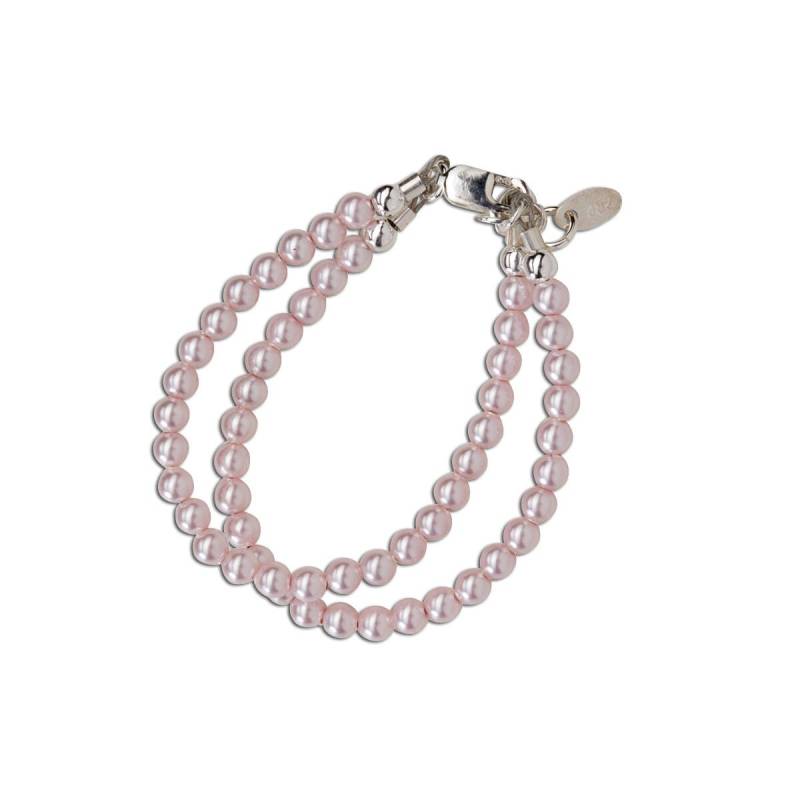 Kinder Sterling Silber Doppelstrang Rosa Perlenarmband in Geschenkbox Für Mädchen von CherishedMomentShop