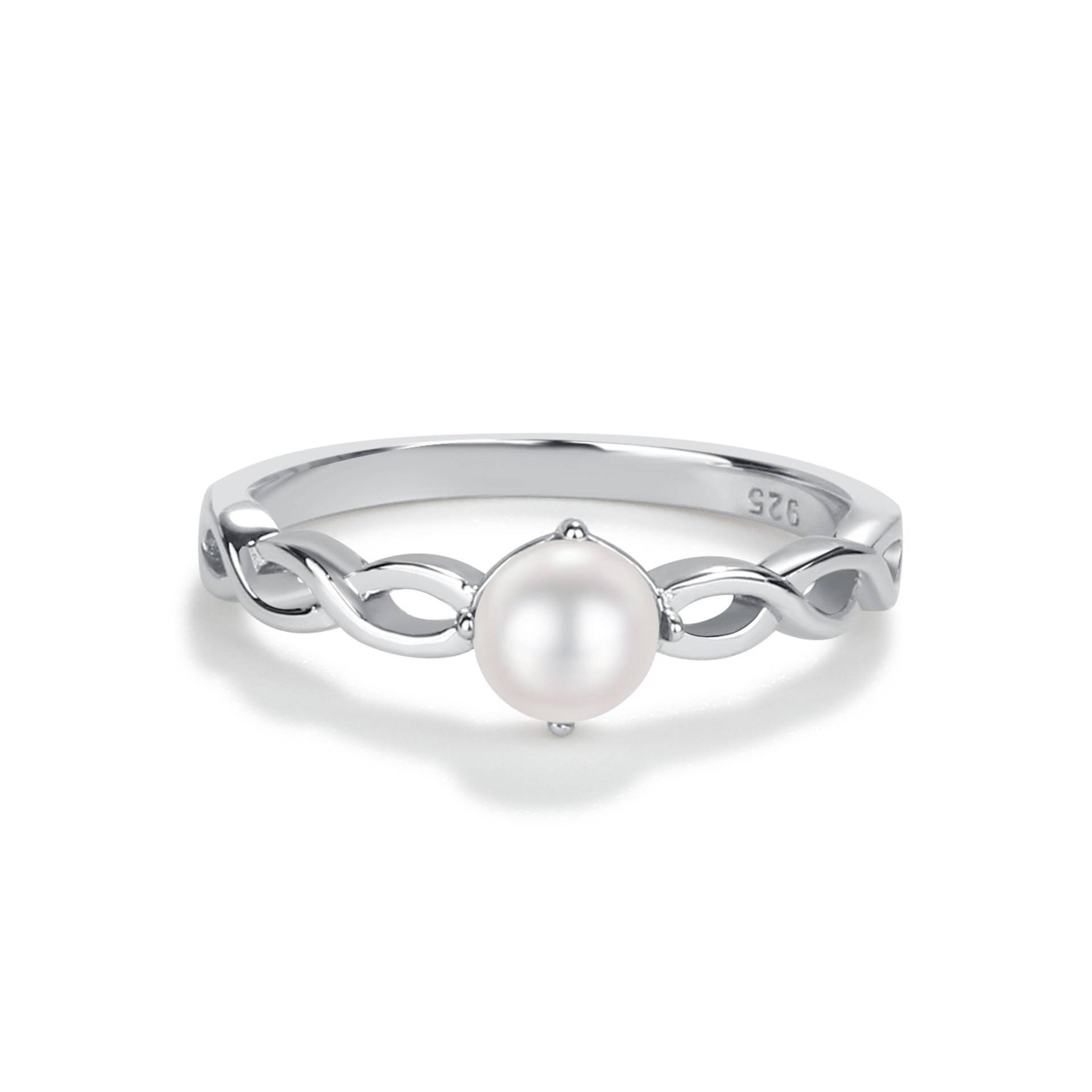 Kleine Mädchen Sterling Silber Baby Ring, Süßwasserperle Mit Gedrehtem Band, Kleinkind Kinder Schmuck, Andenken Geschenk, Pinky Jugend Ring von CherishedMomentShop