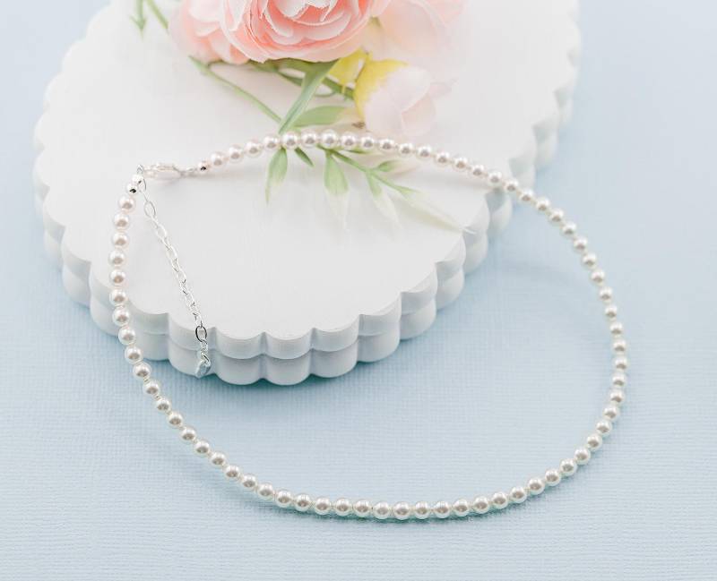 Mädchen Sterling Silber & Perlenkette, Ihr Erster Perlenstrang, Babys, Kleinkinder, Kleine Mädchen, Blumenmädchen-Halskette, Besonderer Anlass von CherishedMomentShop