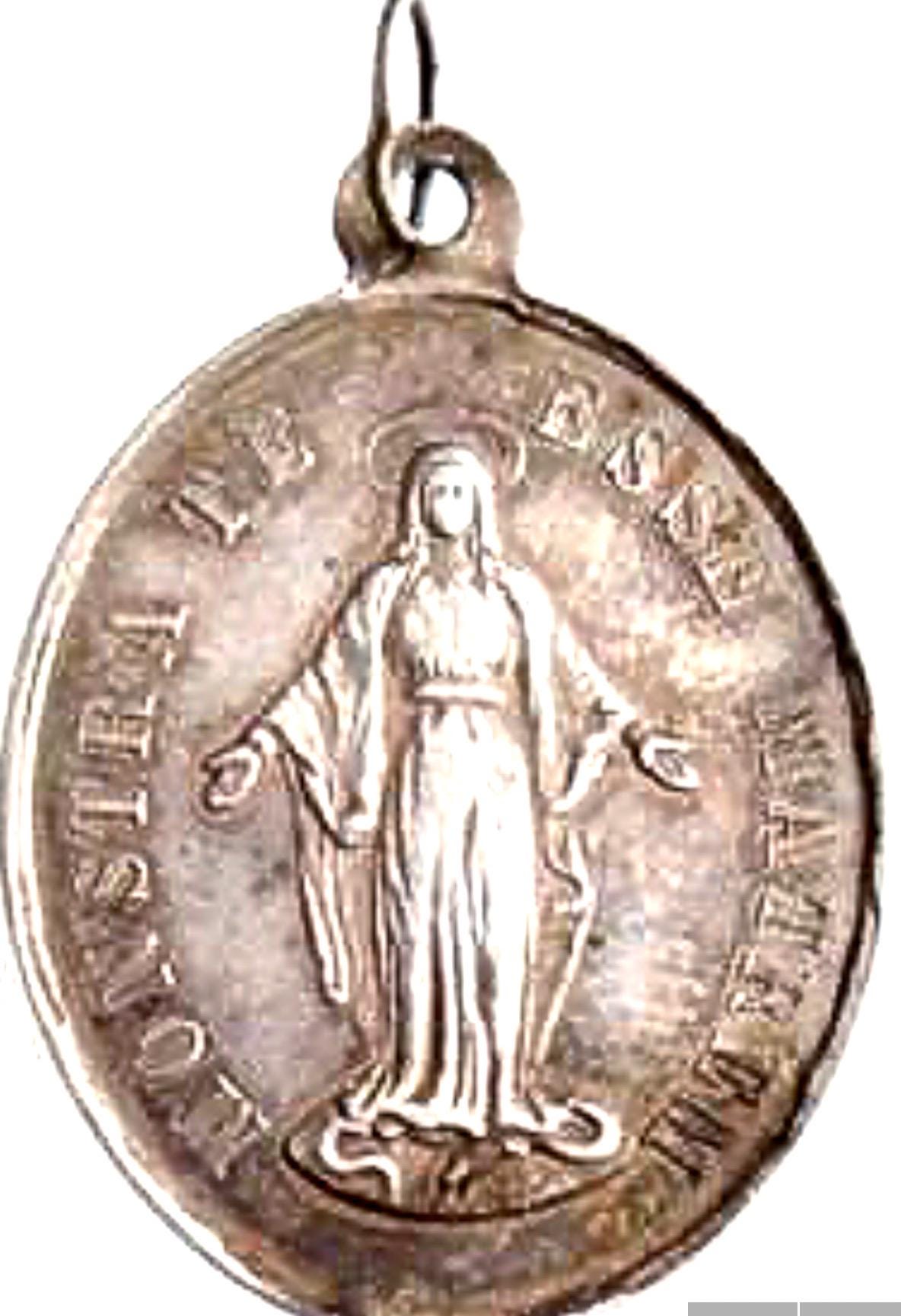 Jungfrau Maria Vintage Sterling Religiöse Medaille Auf 18 "Sterling Silber Rolo Kette von CherishedSaints