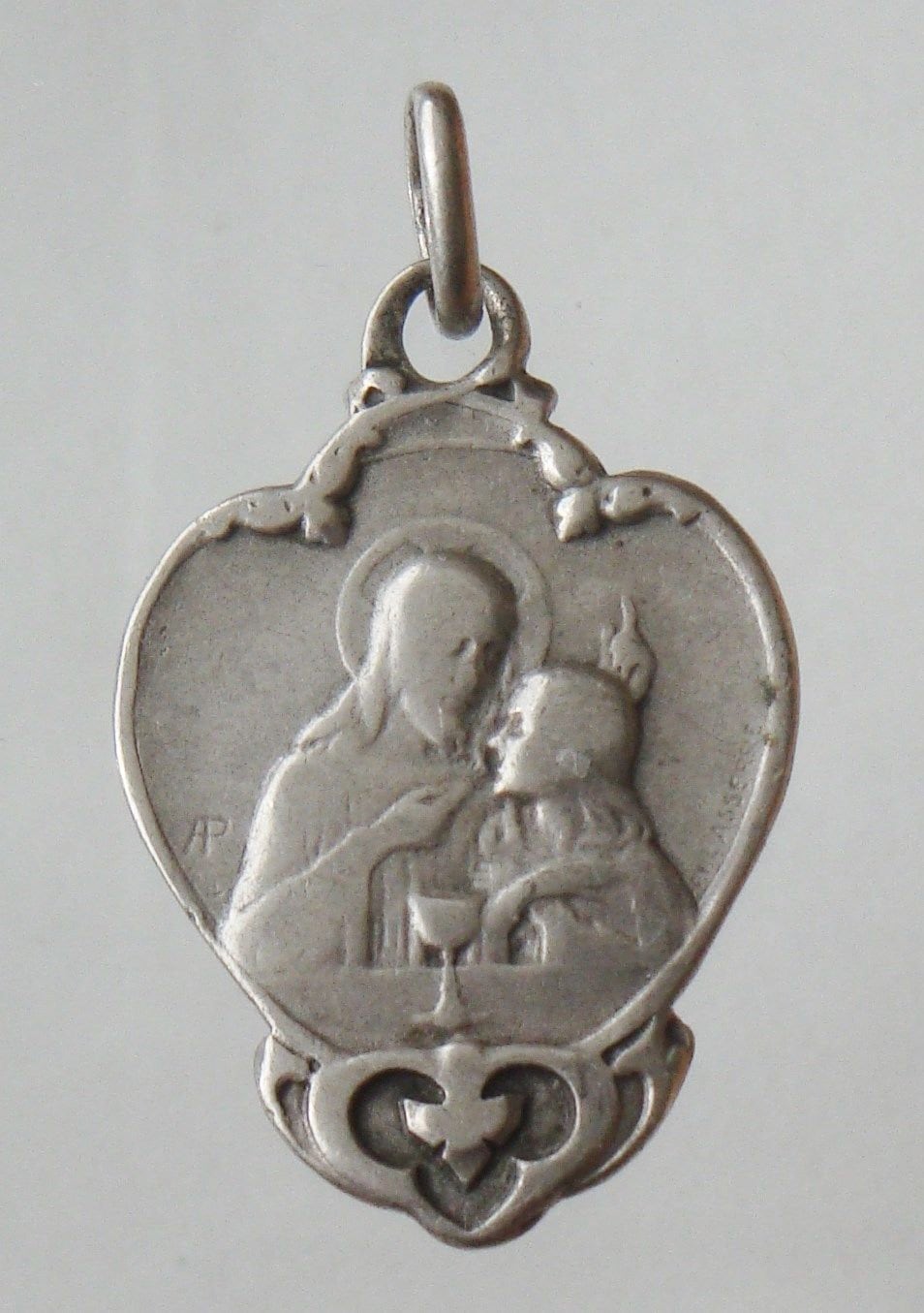 Vintage Jesus Mit Kind Sterling Silber Medaille Anhänger, 18 "Rolo Kette von CherishedSaints