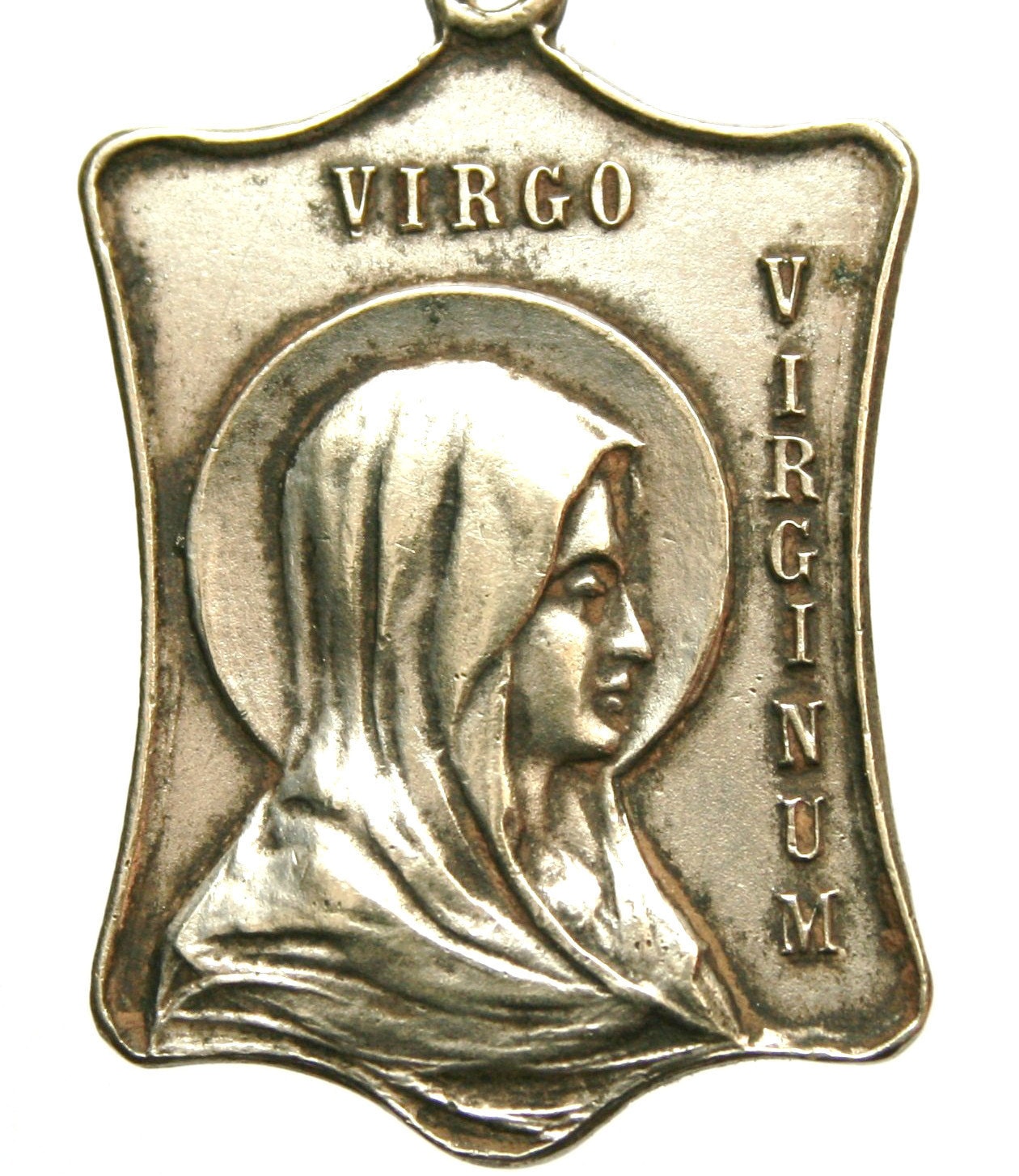 Vintage Jungfrau Maria Medaille, Sterling Silber Rolo Kette von CherishedSaints