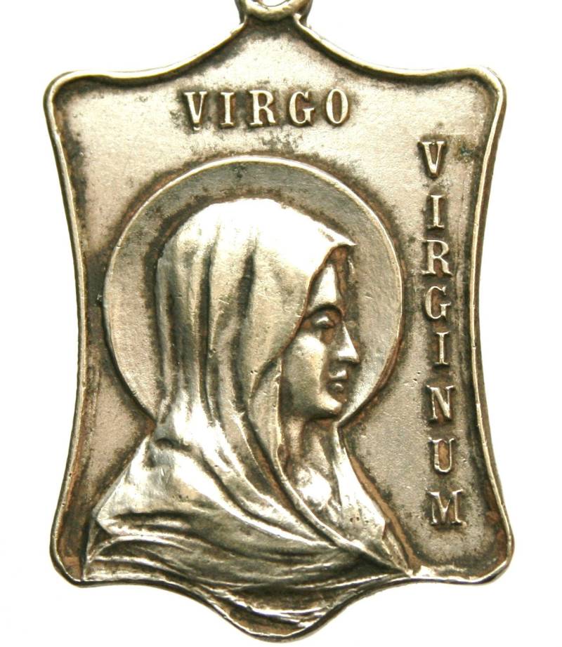 Vintage Jungfrau Maria Medaille, Sterling Silber Rolo Kette von CherishedSaints
