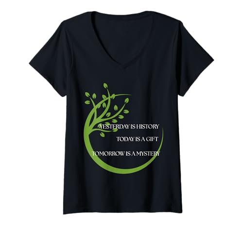 Damen Motivierendes Design mit inspirierenden Zitaten von Today is A Blessing T-Shirt mit V-Ausschnitt Damen Motivierendes Design mit inspirierenden Zitaten von Today is A Blessing T-Shirt mit V-Ausschnitt von Cherishing Every Day Motivation Spiritual Apparel