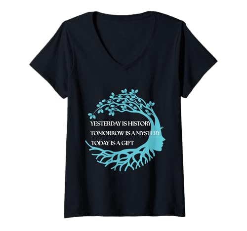 Damen Motivierendes Design mit inspirierenden Zitaten von Today is A Blessing T-Shirt mit V-Ausschnitt Damen Motivierendes Design mit inspirierenden Zitaten von Today is A Blessing T-Shirt mit V-Ausschnitt von Cherishing Every Day Motivation Spiritual Apparel