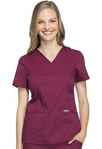 Cherokee Damen Kasack Top Revolution - Mock-Wrap Design mit Taschen - WWE610 - Weinrot - 2XL von Cherokee
