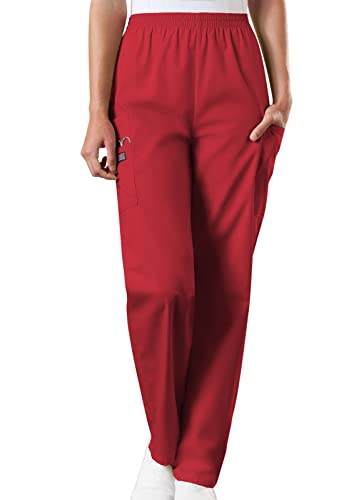 Cherokee Damen OP-Hose Originals - Kasackhose - Medizinische Kleidung mit Taschen - Scrubs - Schlupfhose - Medizinische Berufsbekleidung - Rot - L von Cherokee