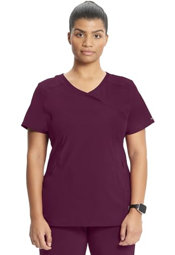 Cherokee Damen OP-Oberteil Infinity - Kasack Oberteil - OP-Oberteil - Klinik-Hemd - Klinikkleid - Schlupfkasack - Scrubs - Medizinische Berufsbekleidung - Win Rot - 3XL von Cherokee