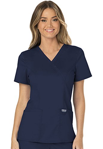 Cherokee Damen OP-Oberteil Revolution - Kasack Oberteil - OP-Oberteil - Klinik-Hemd - Klinikkleid - Schlupfkasack - Weicher Stretch - Scrubs - Medizinische Berufsbekleidung - Navy - 2XL von Cherokee