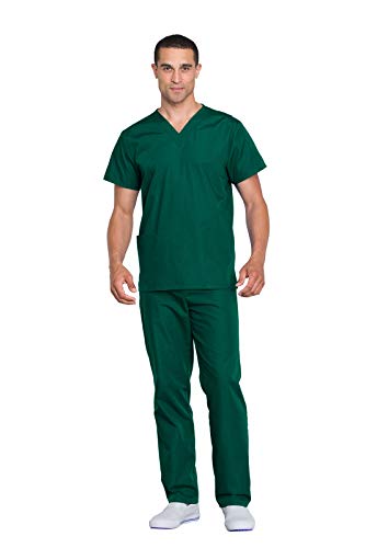 Cherokee Damen Unisex Top and Scrub Pant Medizinische Berufskleidung-Set, Hunter, 5X-Groß von Cherokee