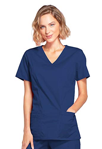 Cherokee Damen Workwear Core Stretch Mock Wrap Scrubs Shirt, Navy, Klein von Cherokee