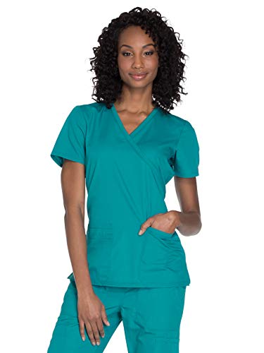 Cherokee Damen Workwear Core Stretch Mock Wrap Scrubs Shirt Medizinische Berufskleidung, blaugrün, 5X-Large Mehr von Cherokee