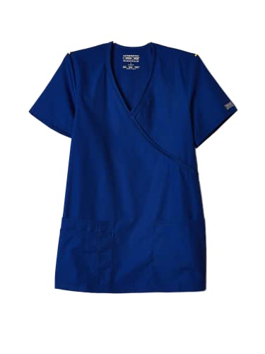 Cherokee Damen Workwear Originals Mock Wrap Scrubs Shirt Medizinische Berufskleidung, Galaxy Blau, X-Groß von Cherokee