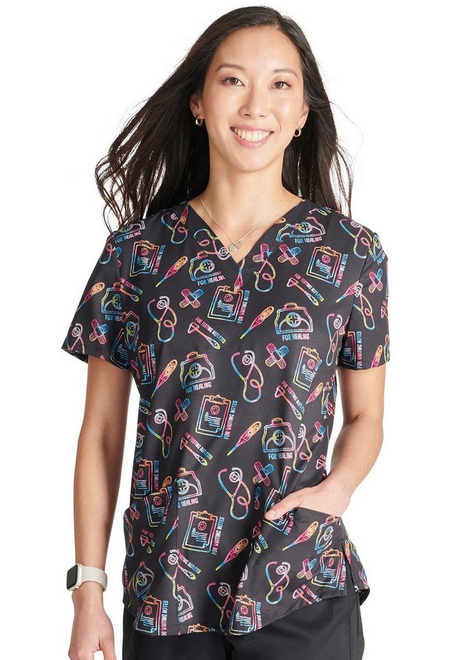 Cherokee Funktionsbluse Bunt bedruckter Damen Kasack "Caring Essentials" Kasack mit Motiv von Cherokee