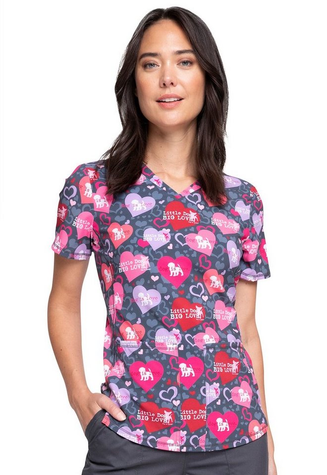 Cherokee Funktionsbluse Bunt bedruckter Damen Kasack "Dog Is Love" Kasack mit Motiv von Cherokee