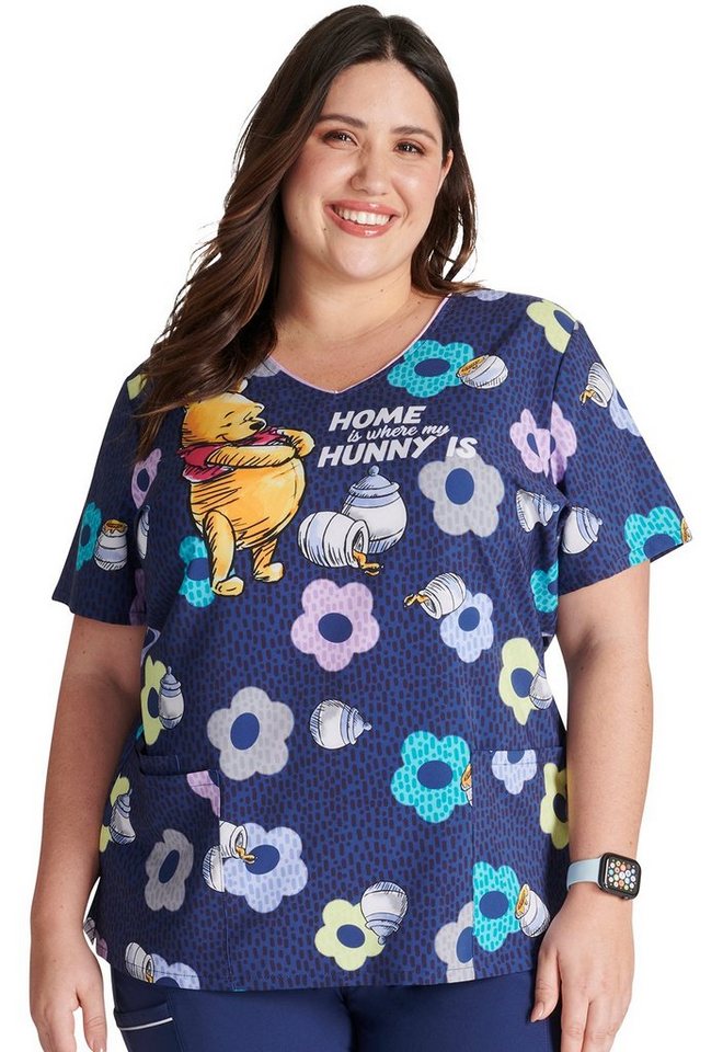Cherokee Funktionsbluse Bunt bedruckter Damen Kasack "Home and hunny Winnie Puuh " Kasack mit Motiv von Cherokee
