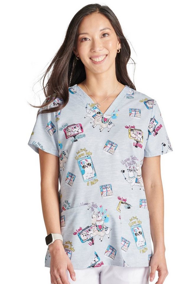 Cherokee Funktionsbluse Bunt bedruckter Damen Kasack "Llama take a selfie" Kasack mit Motiv von Cherokee