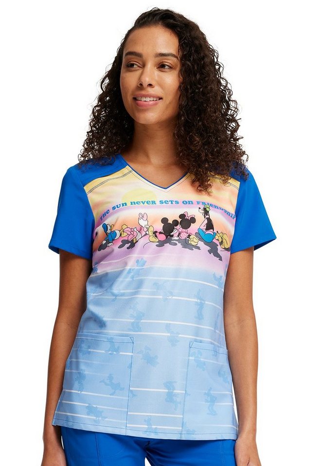 Cherokee Funktionsbluse Bunt bedruckter Damen Kasack "Micky Maus mit Freunde" Kasack mit Motiv von Cherokee