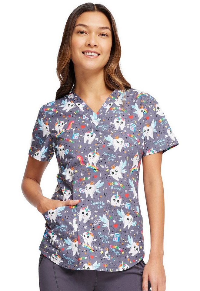 Cherokee Funktionsbluse Bunt bedruckter Damen Kasack "Toothicorn Magic" Kasack mit Motiv von Cherokee