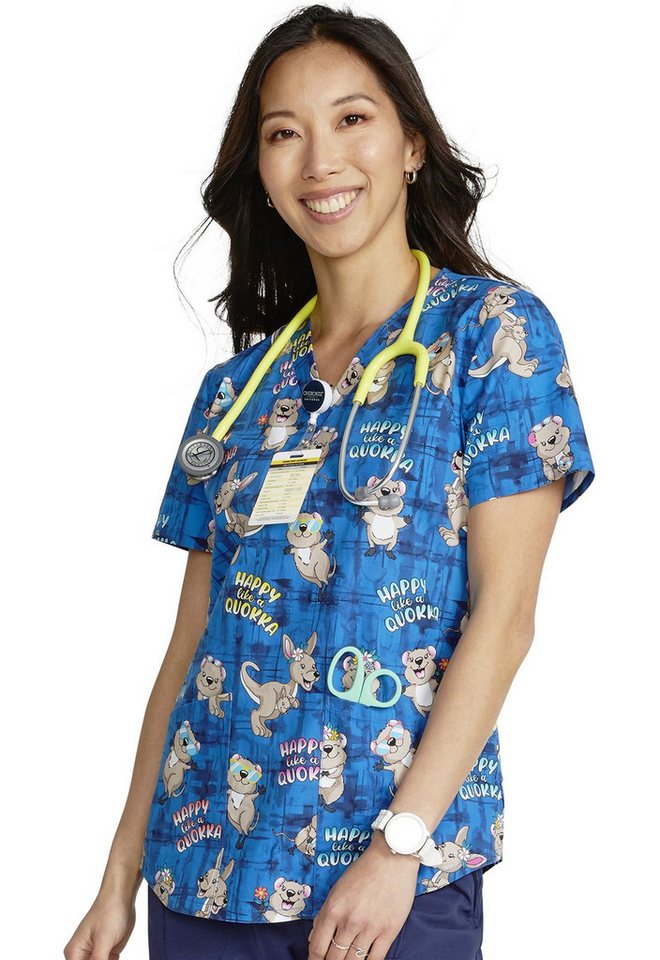 Cherokee Funktionsbluse Bunt bedruckter Damen Kasack "happy as a quokka" Kasack mit Motiv von Cherokee