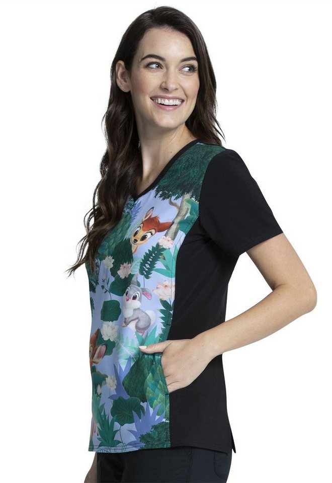 Cherokee Funktionsbluse Bunt bedruckter Disney Damen Kasack "Forest Frolic Bambi" Kasack mit Motiv von Cherokee