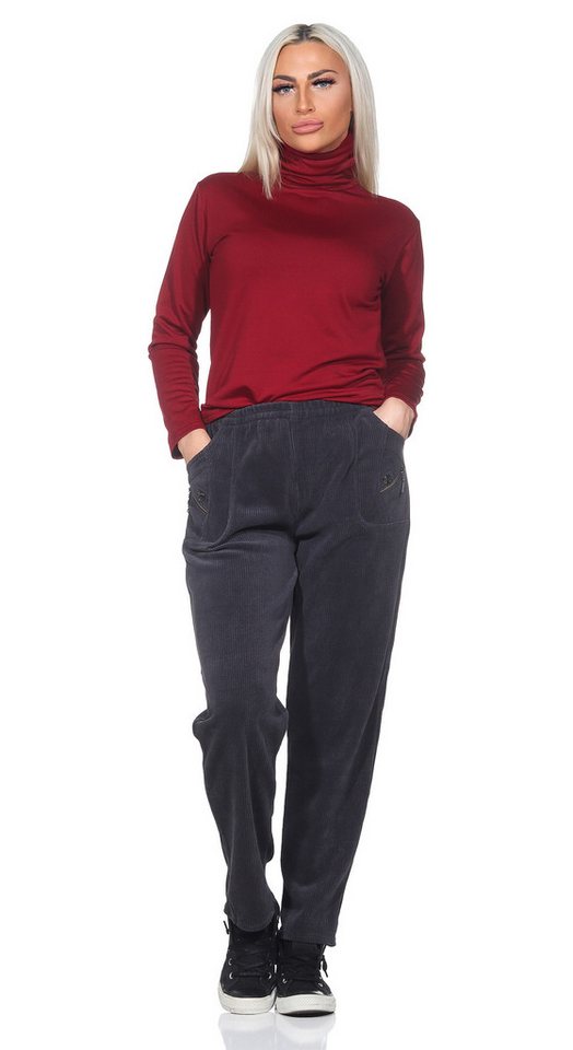 Cherry Berry Cordhose Damen Cordhose Kurzgröße Stoffhose bqueme Schlupfhose Übergangshose elastischer Bund, Unifarben Cherry Berry Cordhose Damen Cordhose Kurzgröße Stoffhose bqueme Schlupfhose Übergangshose elastischer Bund, Unifarben von Cherry Berry