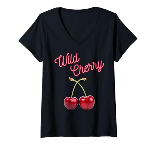 Damen Wild Cherry Lustige sarkastische Kirschen T-Shirt mit V-Ausschnitt Damen Wild Cherry Lustige sarkastische Kirschen T-Shirt mit V-Ausschnitt von Cherry Funny sarcastic cute cherries sayings