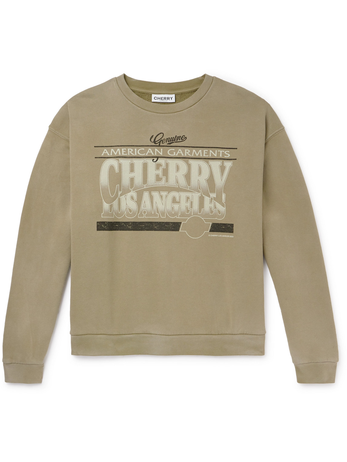 Cherry Los Angeles - American Garments Logo-Print Cotton-Jersey Sweatshirt - Men - Green - L von Cherry Los Angeles