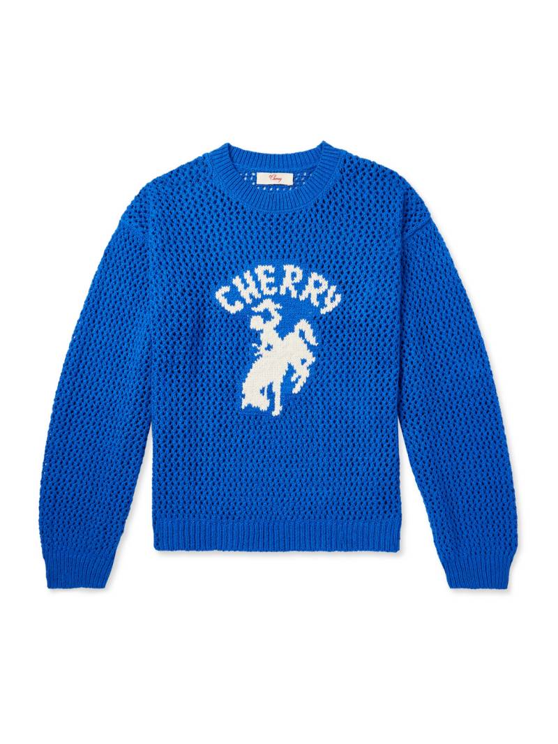 Cherry Los Angeles - Intarsia Cotton Sweater - Men - Blue - XL von Cherry Los Angeles