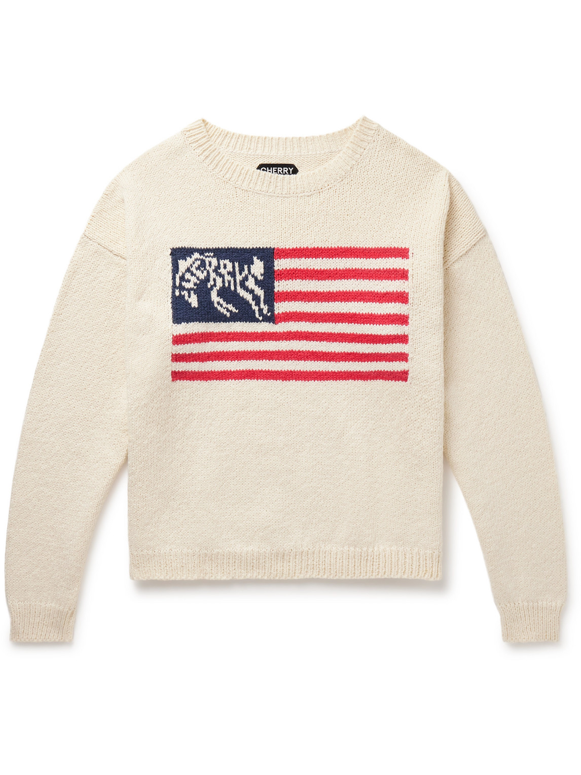 Cherry Los Angeles - Intarsia Cotton Sweater - Men - White - L von Cherry Los Angeles