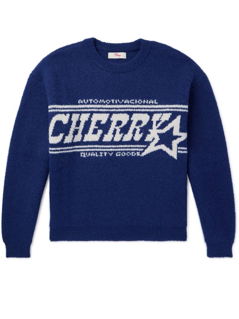 Cherry Los Angeles - Jacquard-Knit Alpaca-Blend Sweater - Men - Blue - S von Cherry Los Angeles