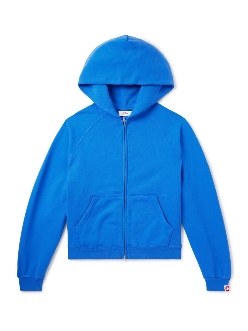 Cherry Los Angeles - Logo-Appliquéd Cotton-Jersey Zip-Up Hoodie - Men - Blue - M von Cherry Los Angeles