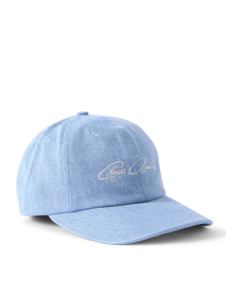Cherry Los Angeles - Logo-Embroidered Appliquéd Denim Cap - Men - Blue von Cherry Los Angeles