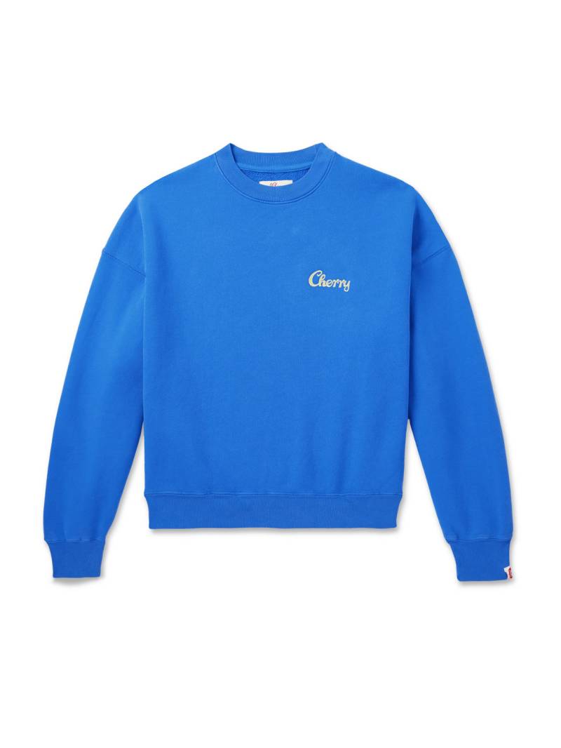 Cherry Los Angeles - Logo-Embroidered Cotton-Jersey Sweatshirt - Men - Blue - XXL von Cherry Los Angeles