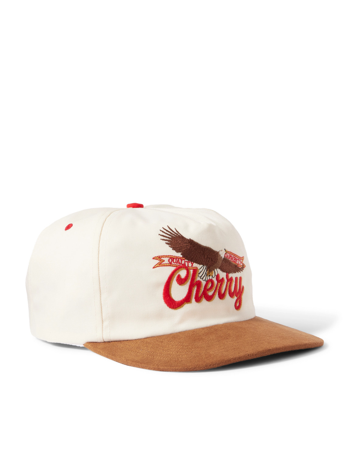 Cherry Los Angeles - Logo-Embroidered Cotton-Twill and Suede Baseball Cap - Men - Neutrals von Cherry Los Angeles
