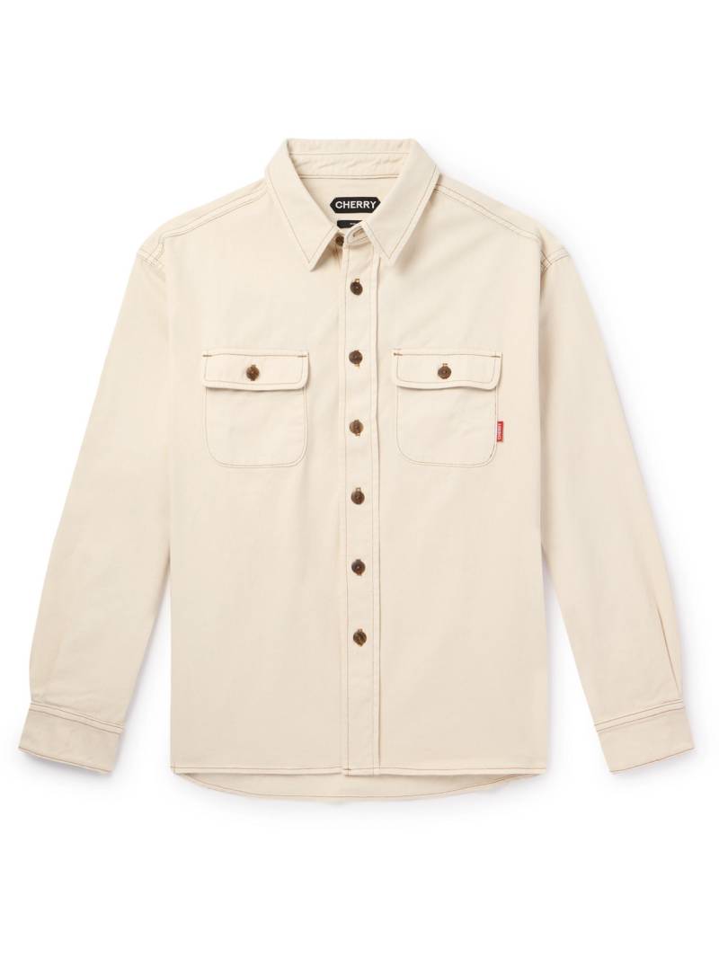 Cherry Los Angeles - Logo-Embroidered Denim Overshirt - Men - Neutrals - M von Cherry Los Angeles