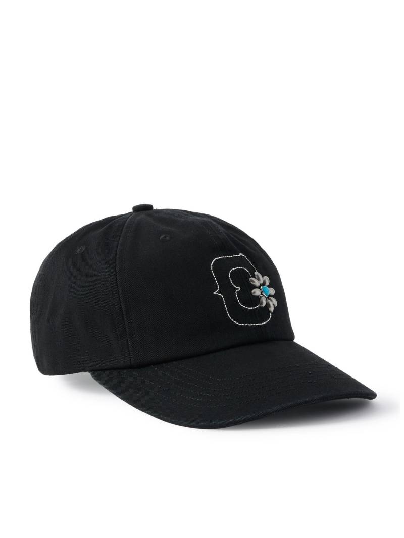 Cherry Los Angeles - Logo-Embroidered Embellished Cotton-Twill Baseball Cap - Men - Black von Cherry Los Angeles