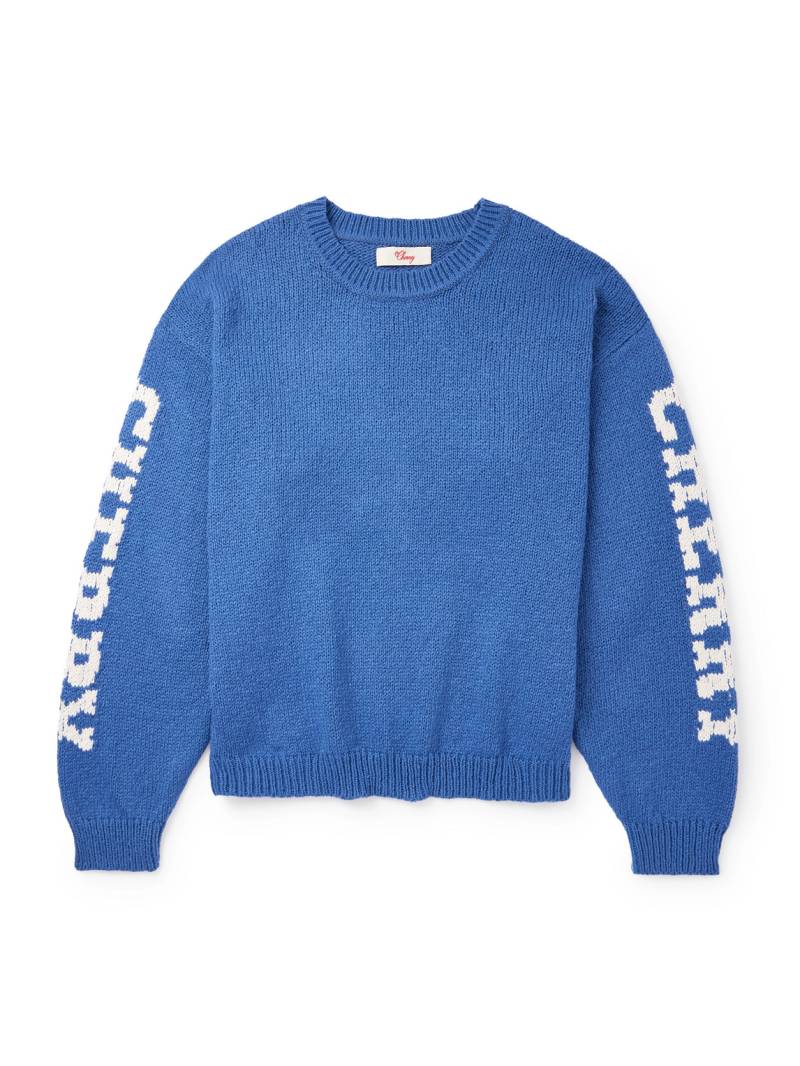 Cherry Los Angeles - Logo-Intarsia Cotton Sweater - Men - Blue - S von Cherry Los Angeles