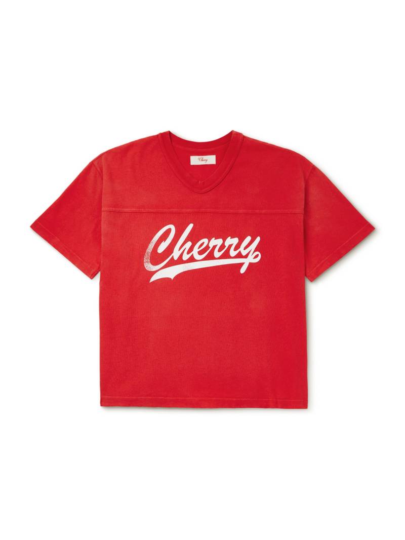 Cherry Los Angeles - Logo-Print Cotton-Jersey T-Shirt - Men - Red - XS von Cherry Los Angeles