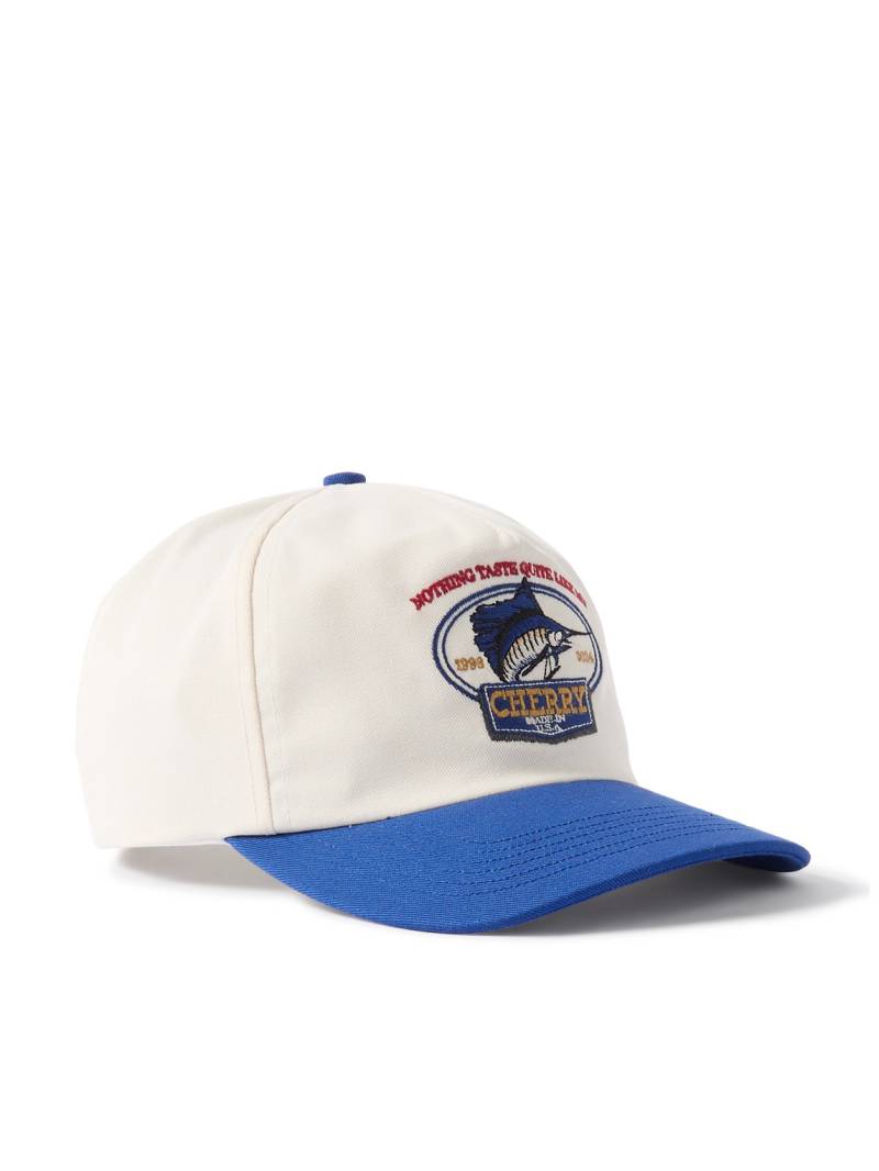 Cherry Los Angeles - Marlin Embroidered Two-Tone Cotton-Twill Baseball Cap - Men - White von Cherry Los Angeles