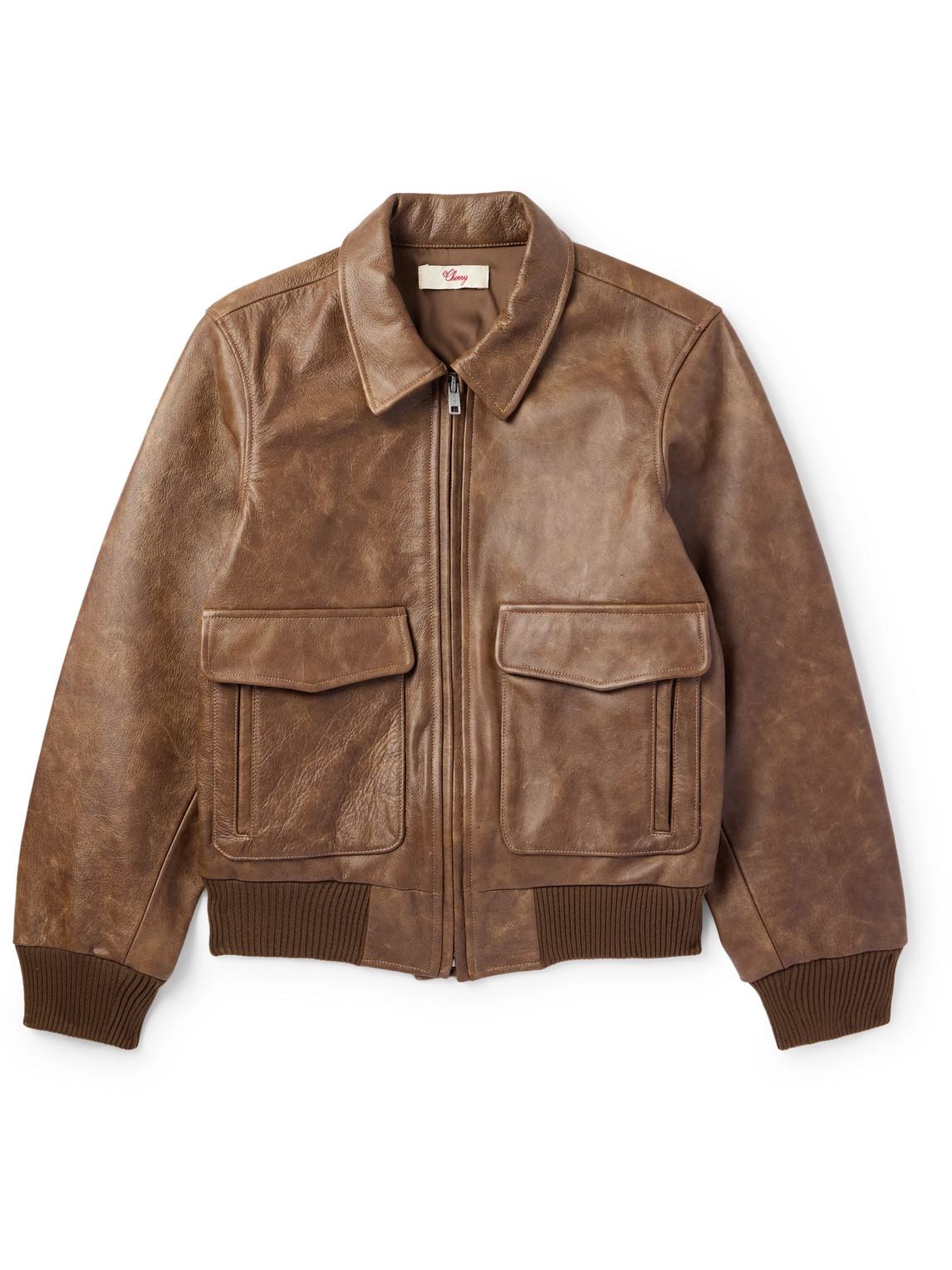 Cherry Los Angeles - Oversized Logo-Print Leather Bomber Jacket - Men - Brown - S Cherry Los Angeles - Oversized Logo-Print Leather Bomber Jacket - Men - Brown - S von Cherry Los Angeles