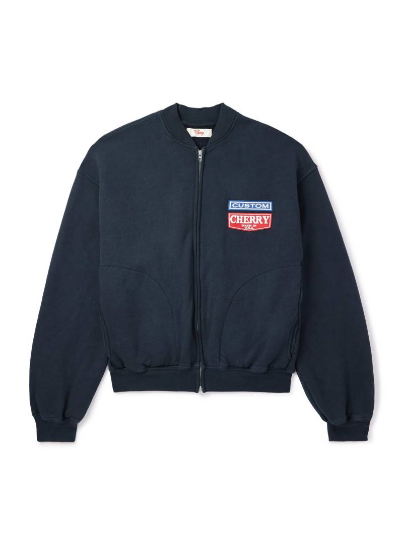 Cherry Los Angeles - Patchwork Logo-Appliquéd Cotton-Jersey Zip-Up Sweatshirt - Men - Black - S von Cherry Los Angeles