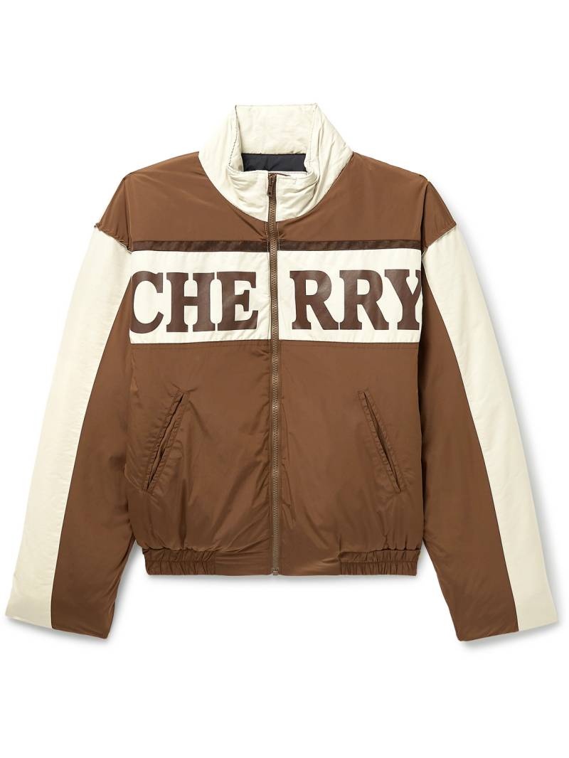 Cherry Los Angeles - Pit Crew Logo-Print Padded Shell Jacket - Men - Brown - M von Cherry Los Angeles